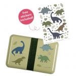 A Little Lovely Company: śniadaniówka lunchbox z naklejkami DINOZAURY