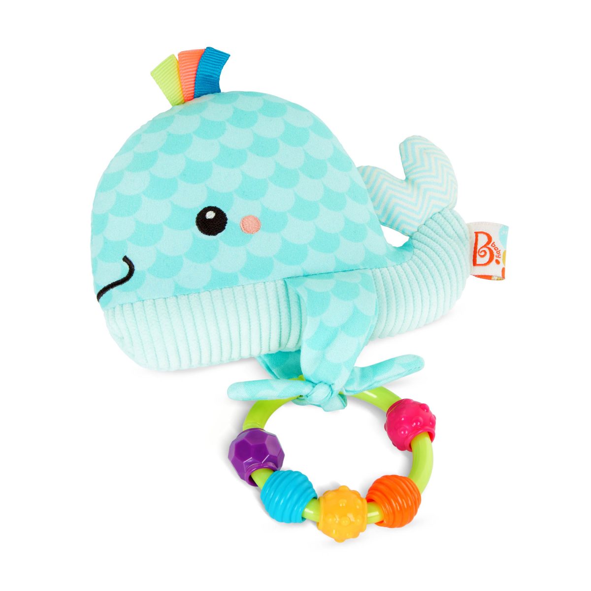 BX2018_DP_A B.TOYS: Whimsy Whale – grzechotka sensoryczna – WIELORYBEK - obrazek 3