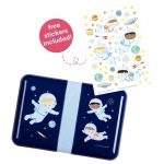 A Little Lovely Company: śniadaniówka lunchbox z naklejkami ASTRONAUTA