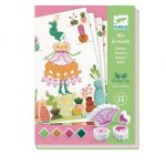 Djeco: Zestaw ART z pieczątkami KWIATOWE DZIEWCZYNY 5+