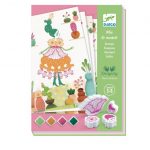 Djeco: Zestaw ART z pieczątkami KWIATOWE DZIEWCZYNY 5+