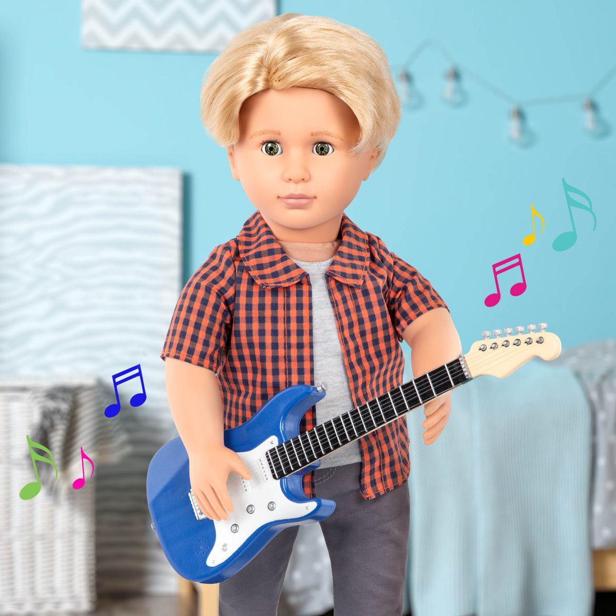 Our Generation: Zestaw ubranek dla lalki CHŁOPCA / PLAID TO ROCK - obrazek 3