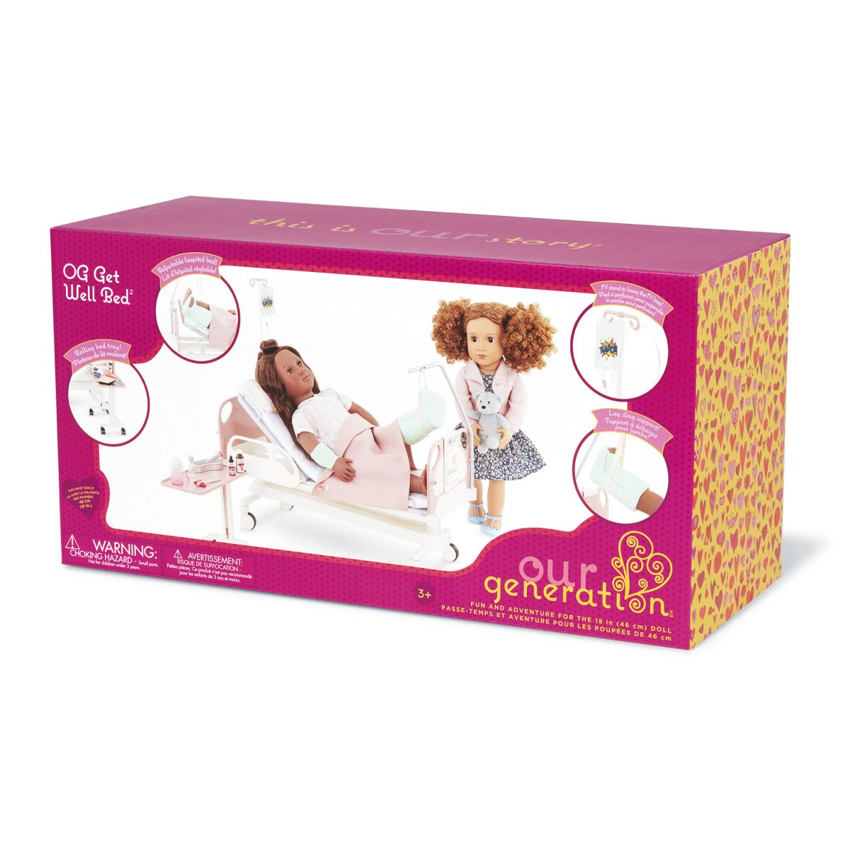 Our Generation: ŁÓŻKO SZPITALNE z akcesoriami – OG Get Well BED - obrazek 3