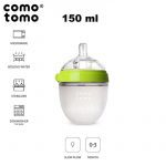 Comotomo: silikonowe butelki antykolkowe 2-pack MOM'S BREAST 150 ml Green NEWBORN - obrazek 3