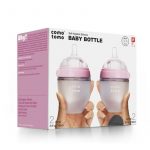 Comotomo: silikonowe butelki antykolkowe 2-pack MOM'S BREAST 150 ml Pink NEWBORN