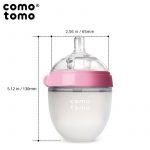 Comotomo: silikonowe butelki antykolkowe 2-pack MOM'S BREAST 150 ml Pink NEWBORN - obrazek 6