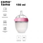 Comotomo: silikonowe butelki antykolkowe 2-pack MOM'S BREAST 150 ml Pink NEWBORN - obrazek 7