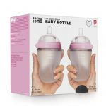 Comotomo: silikonowe butelki antykolkowe 2-pack MOM'S BREAST 250 ml Pink BABY
