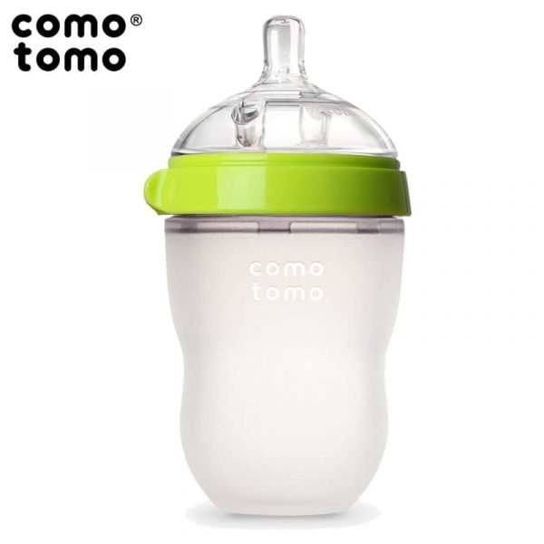 Comotomo: silikonowa butelka antykolkowa MOM'S BREAST 250 ml Green BABY