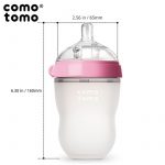Comotomo: silikonowa butelka antykolkowa MOM'S BREAST 250 ml Pink BABY - obrazek 7
