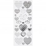 CREATIV: Naklejki metaliczne Srebrne Serca