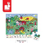 Janod: puzzle obserwacyjne w walizce Farma 24 el. 3+ | Made In France - obrazek 2