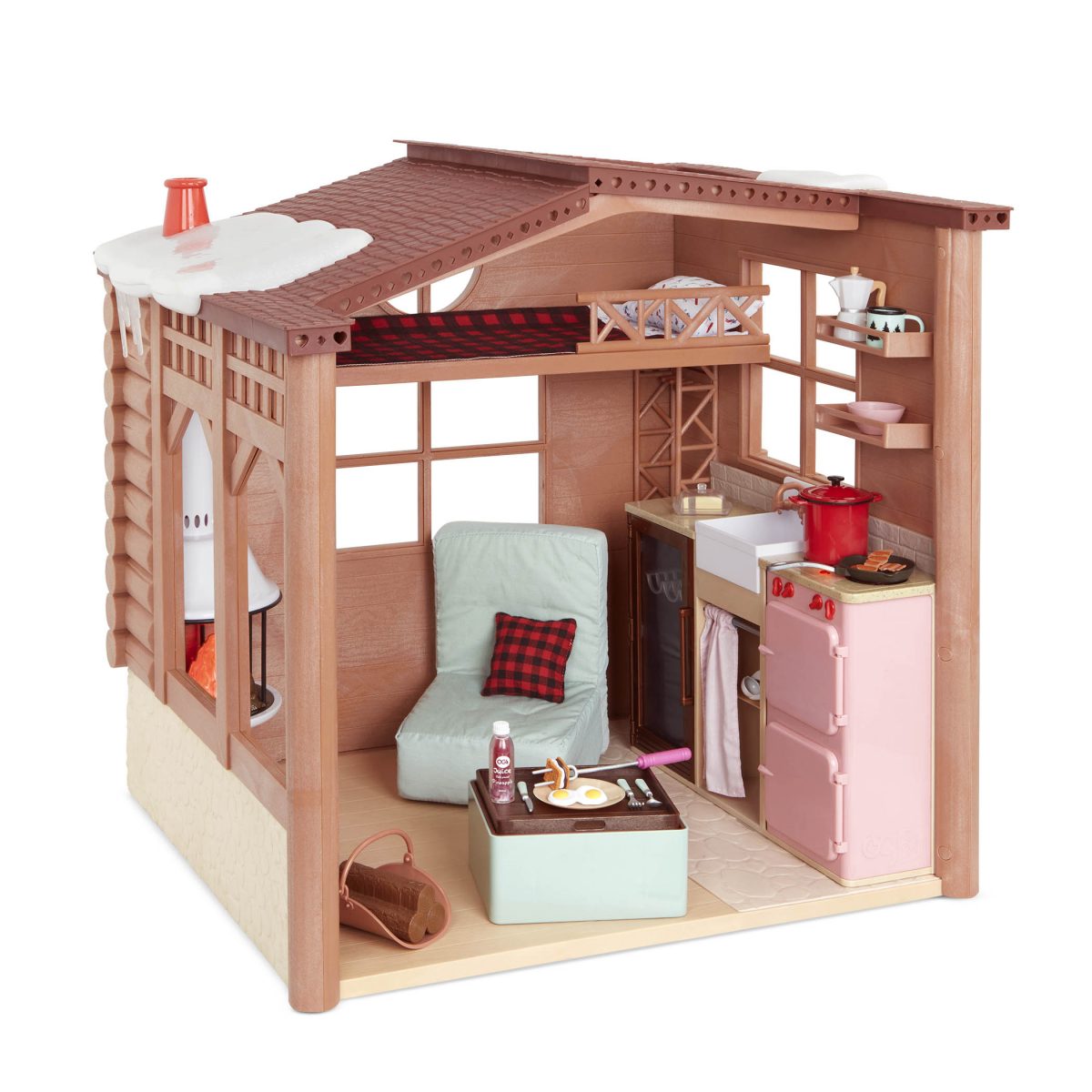 Our Generation: chata z bali DOMEK ZIMOWY – OG Cozy Cabin - obrazek 1