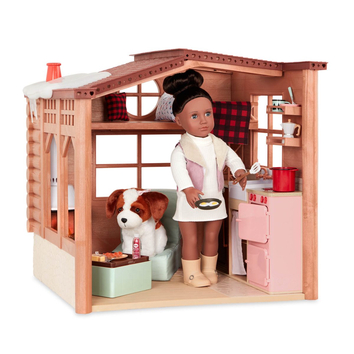 Our Generation: chata z bali DOMEK ZIMOWY – OG Cozy Cabin - obrazek 6