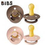 BIBS: smoczek uspokajający kauczuk Hevea 2-pack BLUSH & DARK OAK M