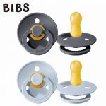 BIBS: smoczek uspokajający kauczuk Hevea 2-pack IRON & BABY BLUE S