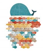Londji: puzzle układanka - wieloryb i rybki - obrazek 3