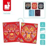 Janod: zestaw kreatywny do zdrapywania Zwierzęce Mandale - obrazek 2