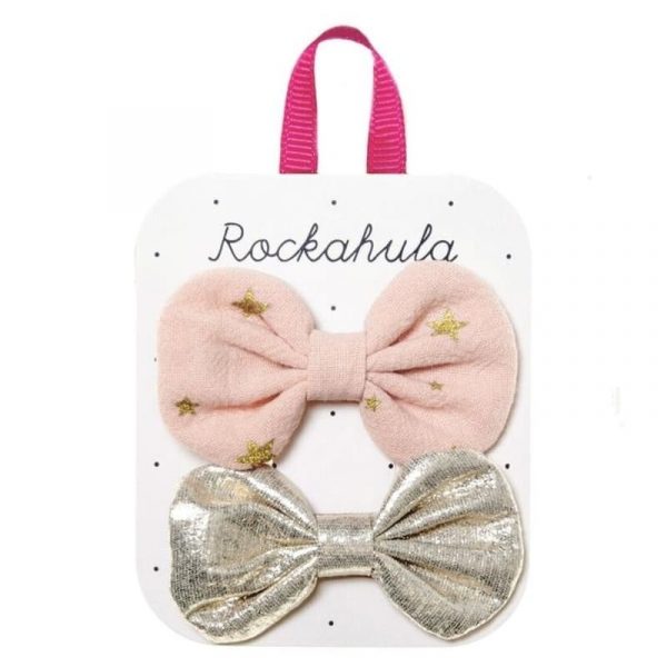 Rockahula Kids: spinki do włosów 2 szt. Scattered Stars Bow Pink