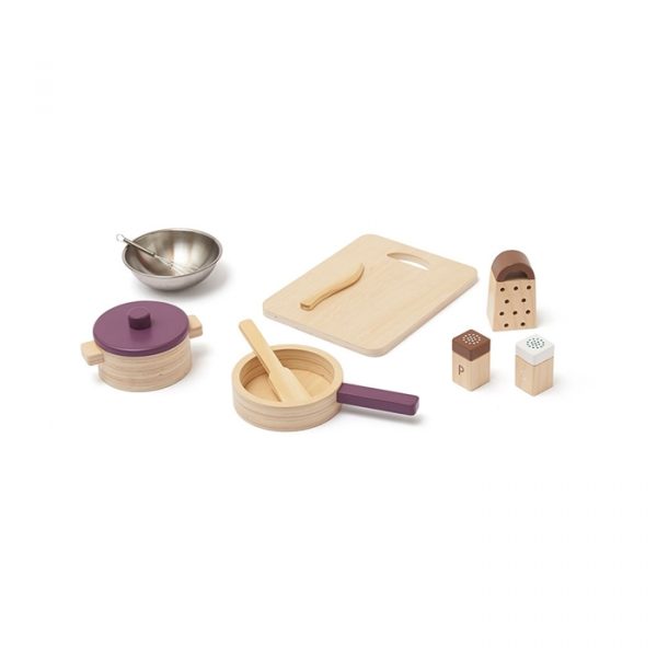 Kids Concept: zestaw drewnianych naczyń kuchennych KID'S HUB