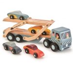 Tender Leaf Toys: Drewniana laweta z samochodami