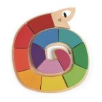 Tender Leaf Toys: Drewniana sorter edukacyjny - wąż, kolory i kształty