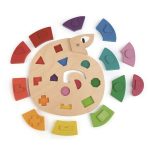 Tender Leaf Toys: Drewniana sorter edukacyjny - wąż, kolory i kształty - obrazek 2
