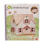 Tender Leaf Toys: Drewniany dwupiętrowy domek dla lalek z wyposażeniem - obrazek 3