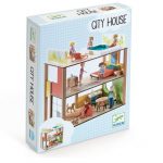 Djeco: PETIT HOME Drewniany domek dla lalek CITY z meblami - obrazek 2