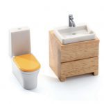 Djeco: PETIT HOME Drewniany domek dla lalek CITY z meblami - obrazek 9