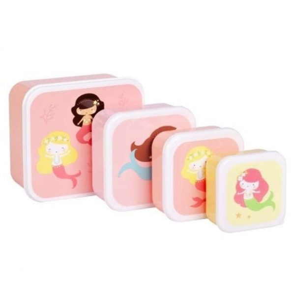 A Little Lovely Company: śniadaniówka lunchbox 4 szt. SYRENY