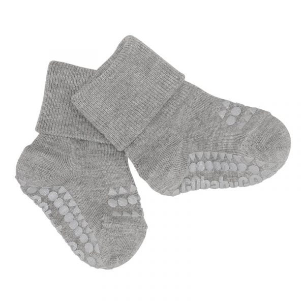 GoBabyGo: antypoślizgowe skarpetki do nauki chodzenia BAMBOO Grey Melange 1-2 lata