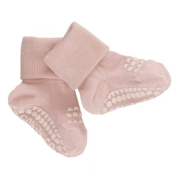 GoBabyGo: antypoślizgowe skarpetki do nauki chodzenia BAMBOO Soft Pink 1-2 lata