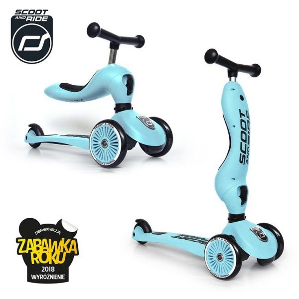 SCOOTANDRIDE: 2w1 jeździk i hulajnoga 1-5 lat Blueberry | Highwaykick 1