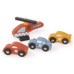 Tender Leaf Toys: Drewniany garaż z samochodami i helikopterem - obrazek 6