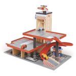 Tender Leaf Toys: Drewniany garaż z samochodami i helikopterem - obrazek 3
