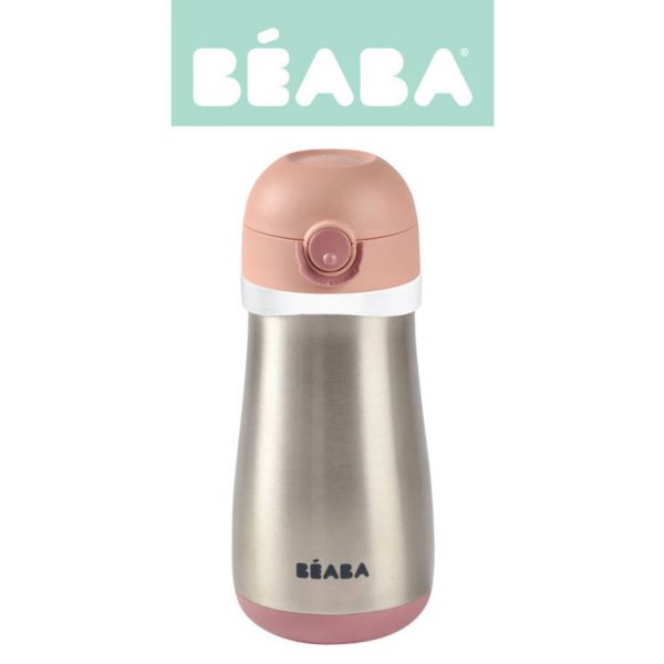 Beaba: bidon termiczny termobutelka 350ml Old Pink