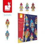 Janod: Zestaw ART Papierowe rakiety z wyrzutnią 7+