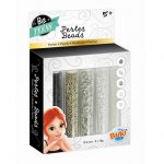 Buki: Zestaw koralików - odcienie bieli i srebra