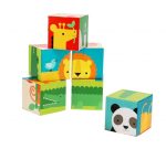 Petit Collage: puzzle klocki Dzikie Zwierzęta - obrazek 2