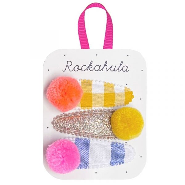 Rockahula Kids: spinki do włosów 3 szt. Miami Pom Pom