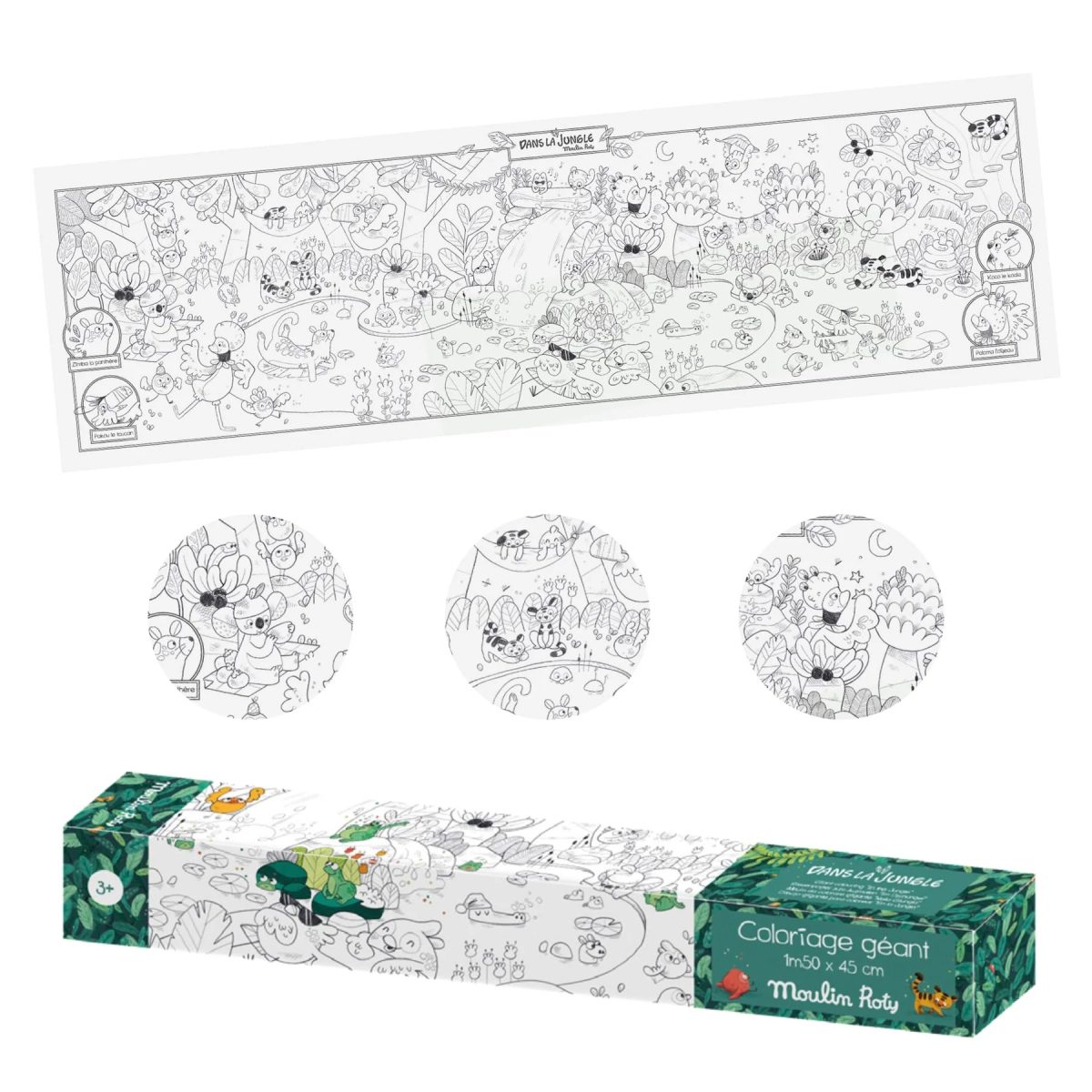 Moulin Roty: Kolorowanka gigant Dans La Jungle - obrazek 2