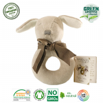 Maud N Lil: miękka grzechotka organiczna z BIO bawełny GOTS