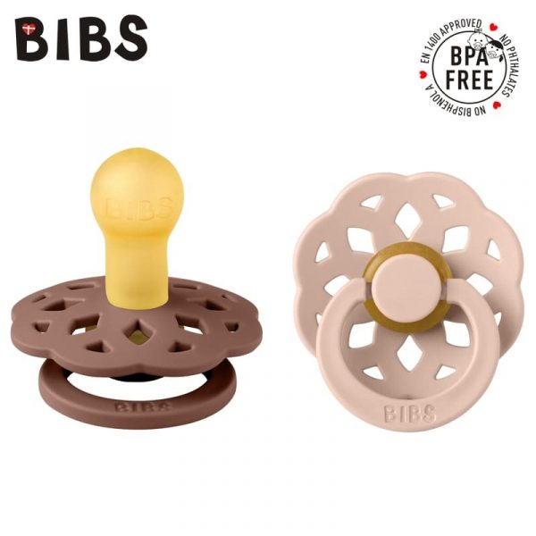 BIBS: BOHEME smoczek uspokajający kauczuk Hevea 2-pack WOODCHUCK & BLUSH M