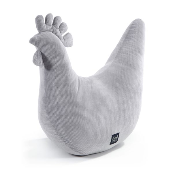 LA MILLOU: poduszka kura babci Dany Velvet DARK GREY