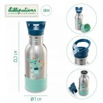 LILLIPUTIENS Bidon 600 ml ze stali nierdzewnej ze słomką Magiczny Smok Joe - obrazek 4
