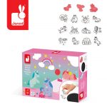 Janod: zestaw kreatywny stempelki Jednorożce