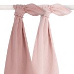 Jollein: 2 otulacze bambusowe 115 x 115 cm Pale Pink