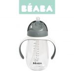 Beaba Butelka- kubek niekapek ze słomką 300 ml Mineral grey