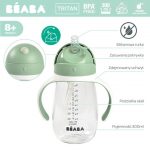 Beaba Butelka- kubek niekapek ze słomką 300 ml Sage green - obrazek 2